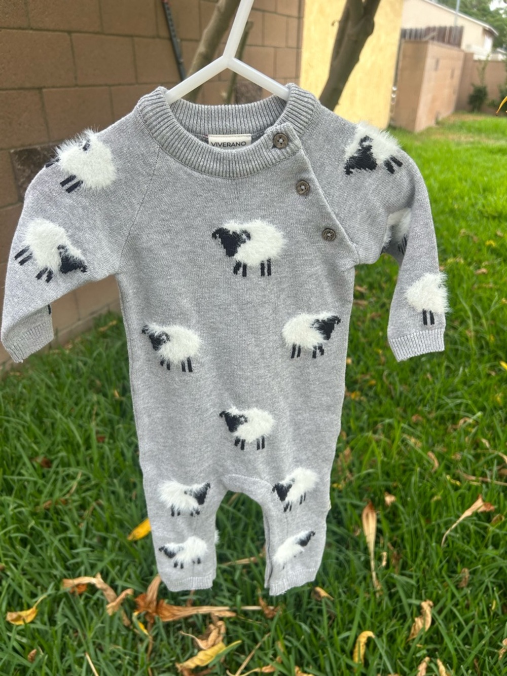 Viverano organics sheep knit jumpsuit